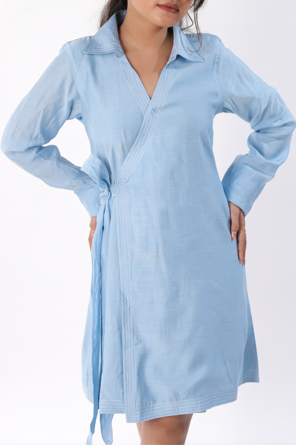 Powder wrap dress