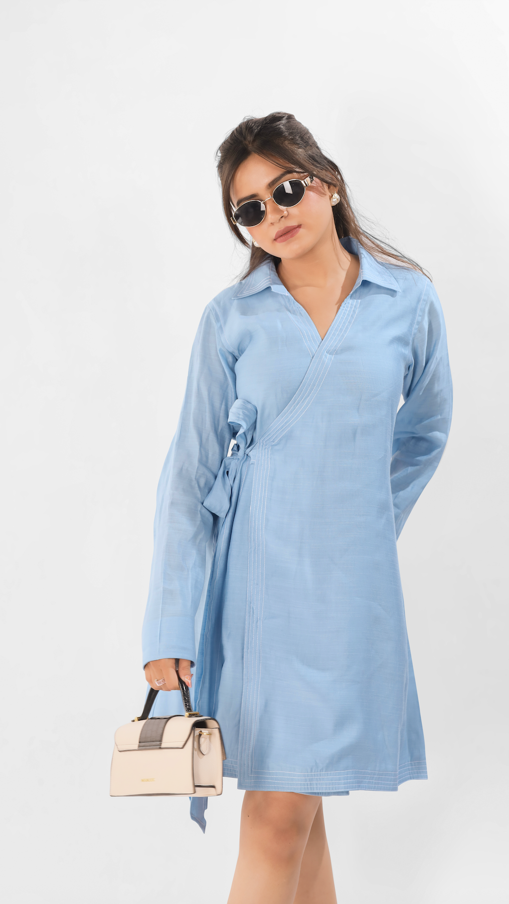 Powder wrap dress